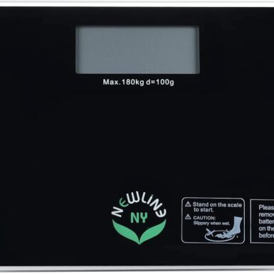 NewlineNY SBB0718M-NYBK Step-On Mini Travel Bathroom Scale, Cool Black