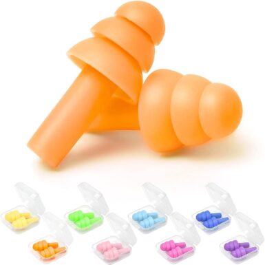 Earplugs for Sleeping Noise Cancelling, 8Pairs Reusable Ear Plugs | Super Soft Silicone, NRR 32 dB, Triple Seal Waterproof, Sleep/Swim/Concerts/Work, Washable BPA-Free, 8Colors Individual Packs