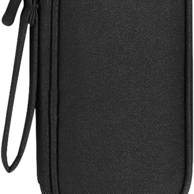 Electronics Organizer Bag Pouch Cable Charger Organizer Travel Shockproof Cord Carrying Case for Earphone Powerbank USB Hard Drive SD Card (Black)